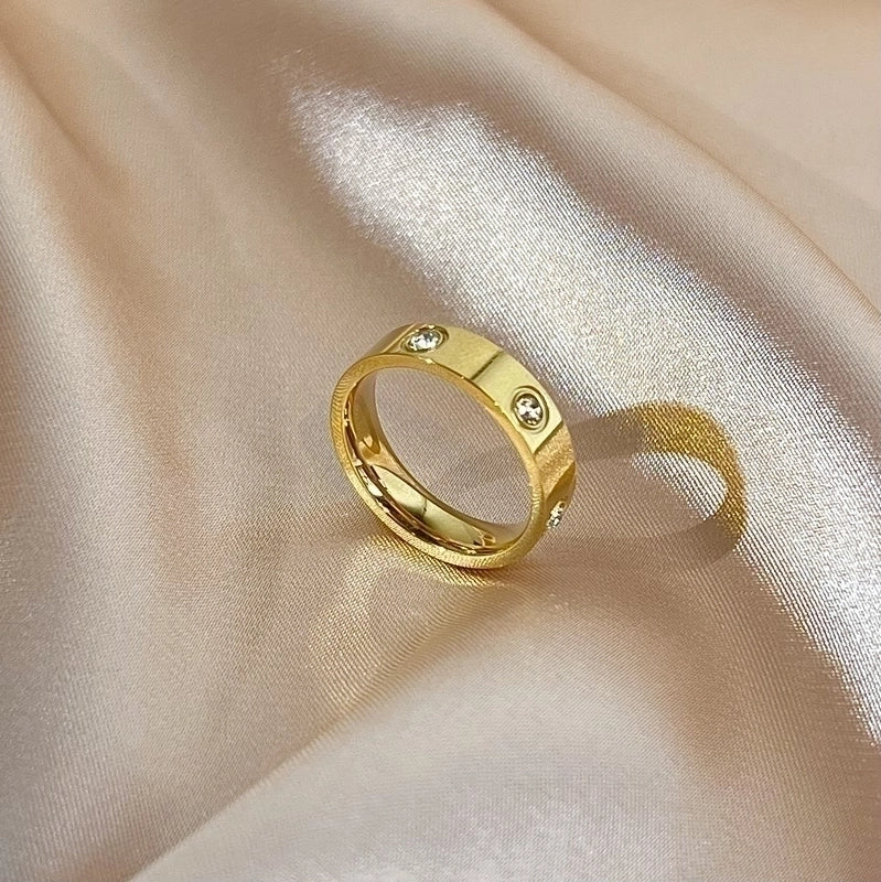 1 Piece Minimalist Heart Shape Bow Knot Titanium Steel Plating Rings