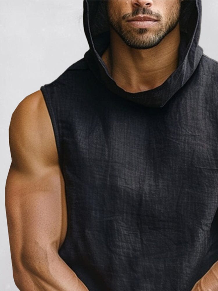 Comfort 100% Cotton Hooded Tank Top