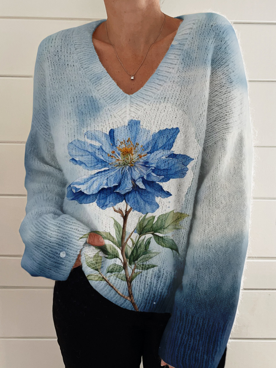 Awareness V-Neck Knitted Sweater