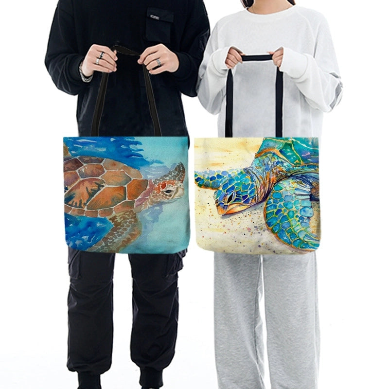 Women's Medium Polyester Animal Vacation Beach Square Open Tote Bag