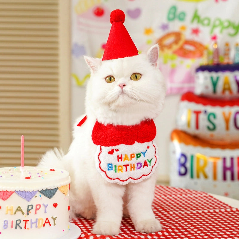 Cute Polyester Letter Pet Saliva Towel Pet Hat
