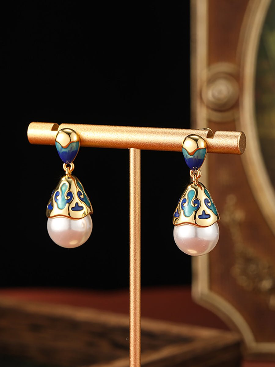 Women Ethnic Pearl S925Silver Earrings