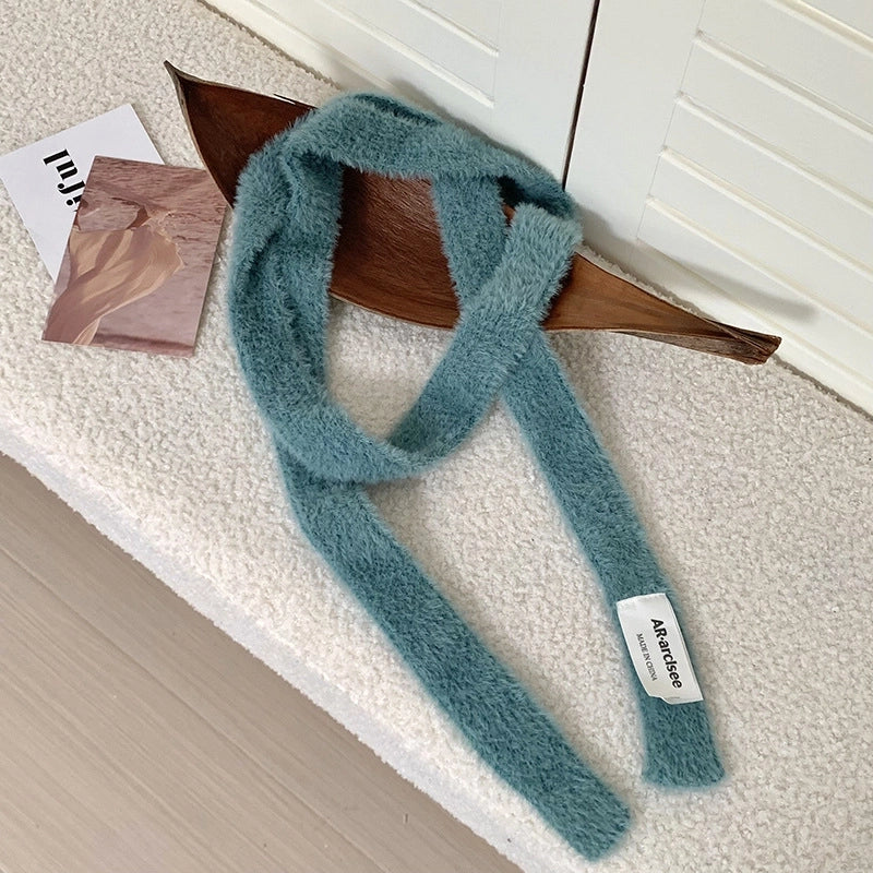 Women's Minimalist Classic Style Solid Color Flannel Scarf