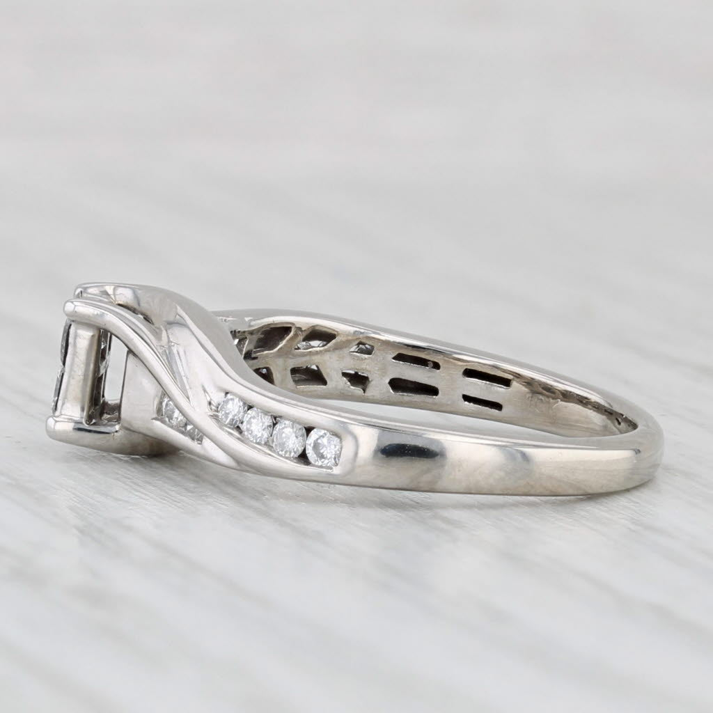 0.32ctw Princess Diamond Engagement Ring 10k White Gold Size 4.75