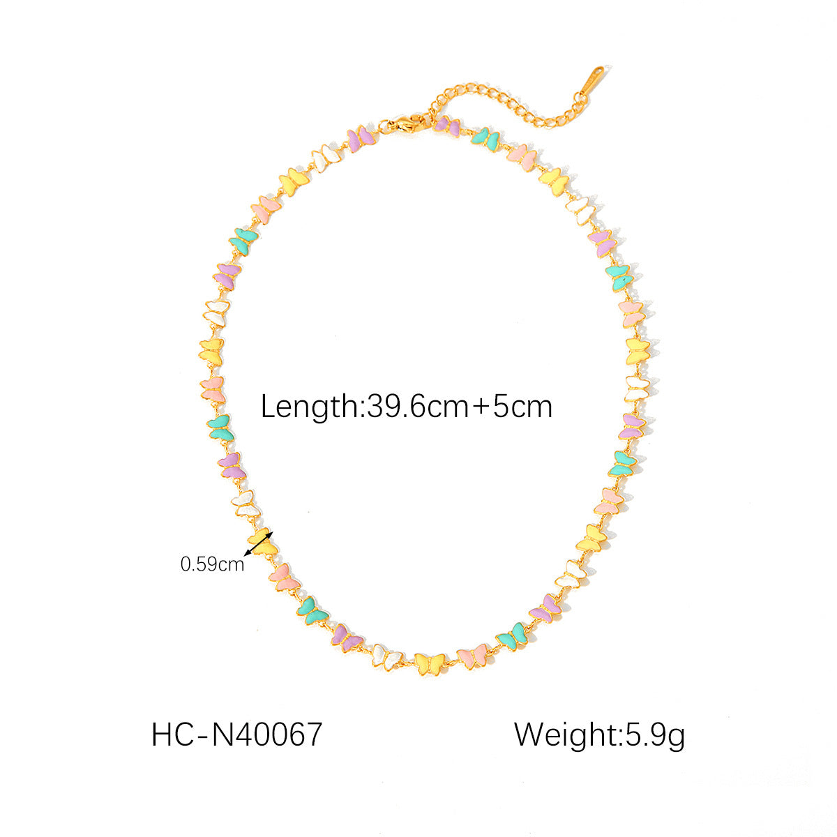 Stainless Steel Chain Small Daisy Olive Branch Butterfly Color Oil Drop Necklace Female Fashion All-Match Titanium Steel Bracelet
