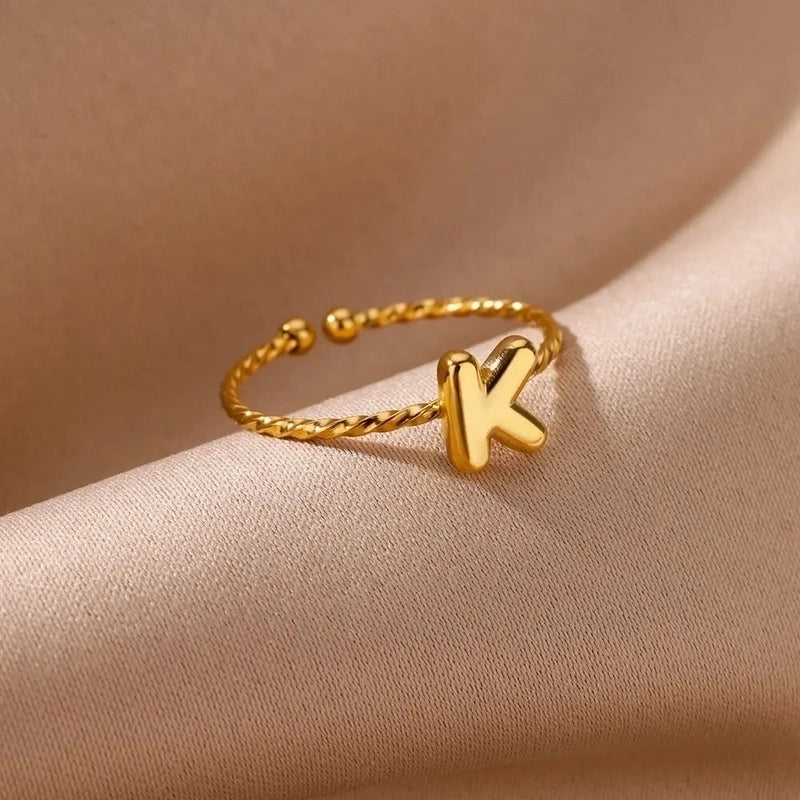Elegant Minimalist Streetwear Letter 304 Stainless Steel Plating Open Rings