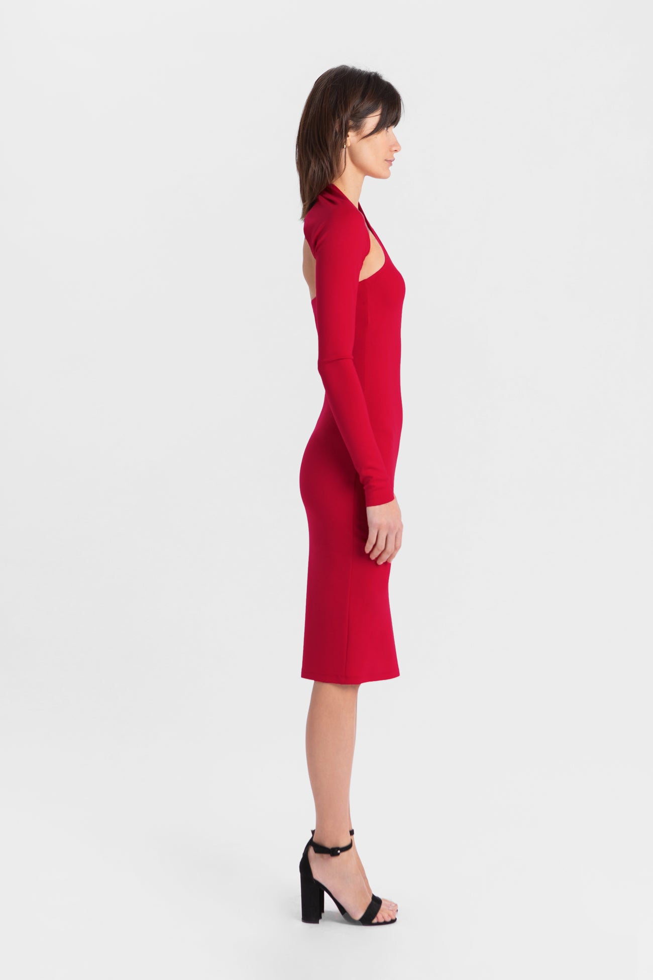 Manhattan One Shoulder Midi Dress