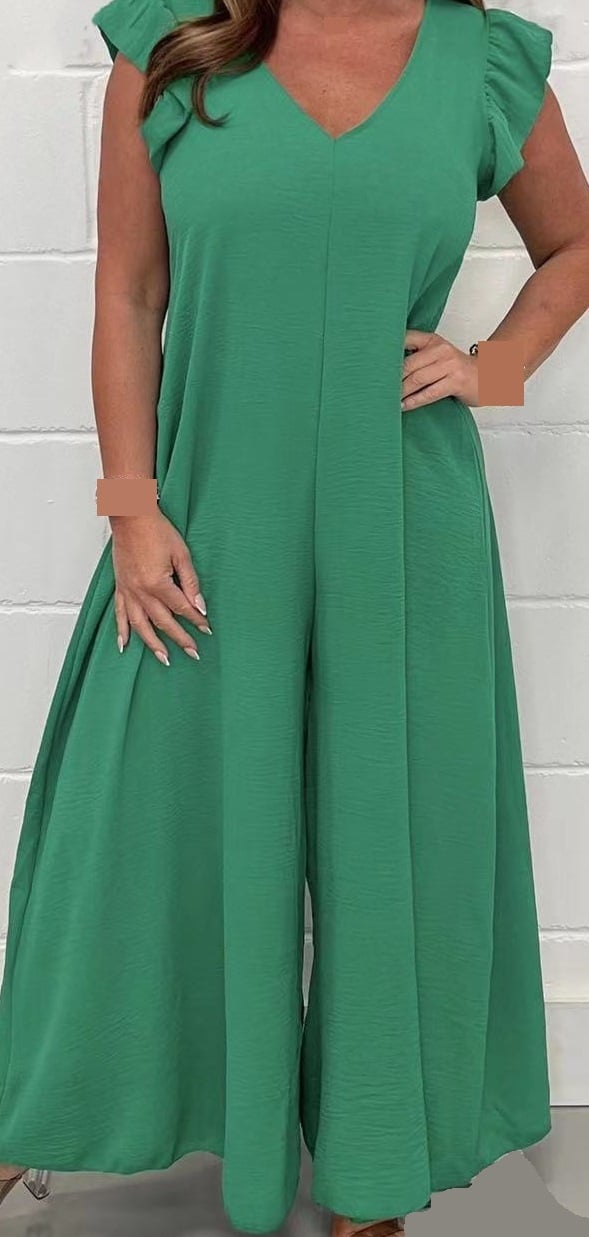 🔥2024 SUMMER NEW RUFFLED WIDE-LEG CASUAL JUMPSUIT