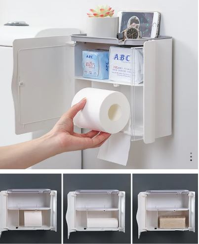 Wall-Mounted Toilet Paper Shelf Tissue Box. Paper Towel Holders For Bathroom Accessories Free Punching