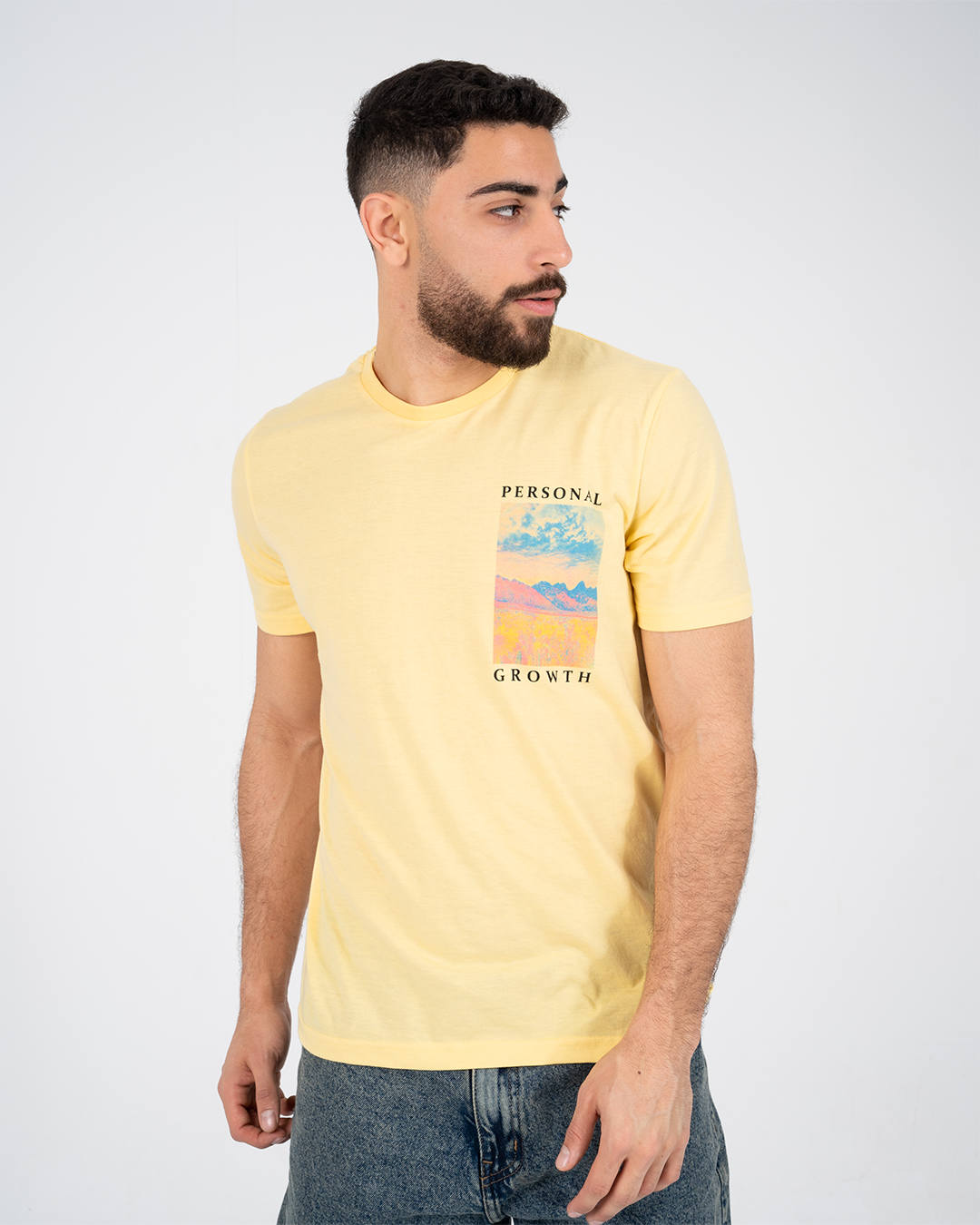 Double Printed Mens T-shirt Short Sleeved