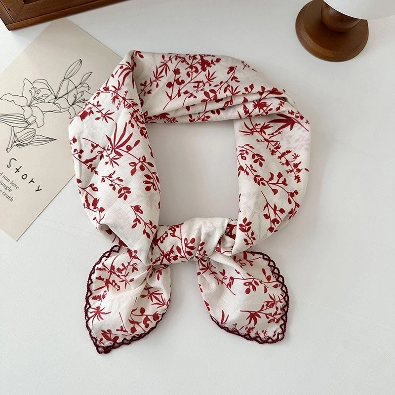 Women's Elegant Sweet Printing Cotton And Linen Silk Scarf
