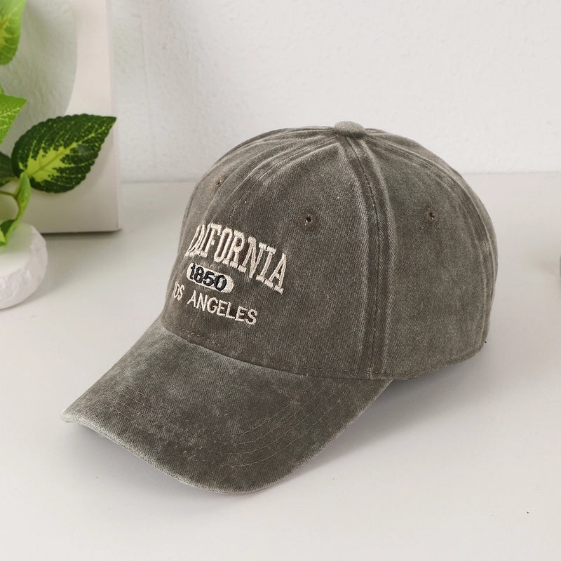 Unisex Casual Retro Letter Embroidery Curved Eaves Baseball Cap