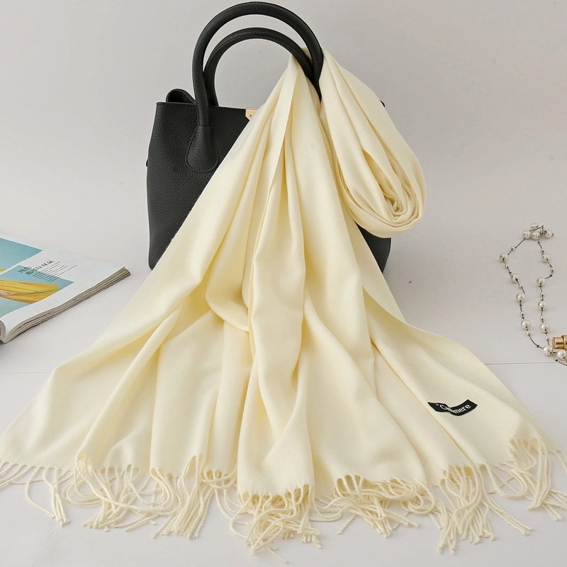 Women's Modern Style Solid Color Imitation Cashmere Scarf