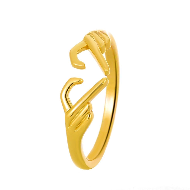 Retro Heart Open Ring Female Fashion Geometric Butterfly Copper Ring