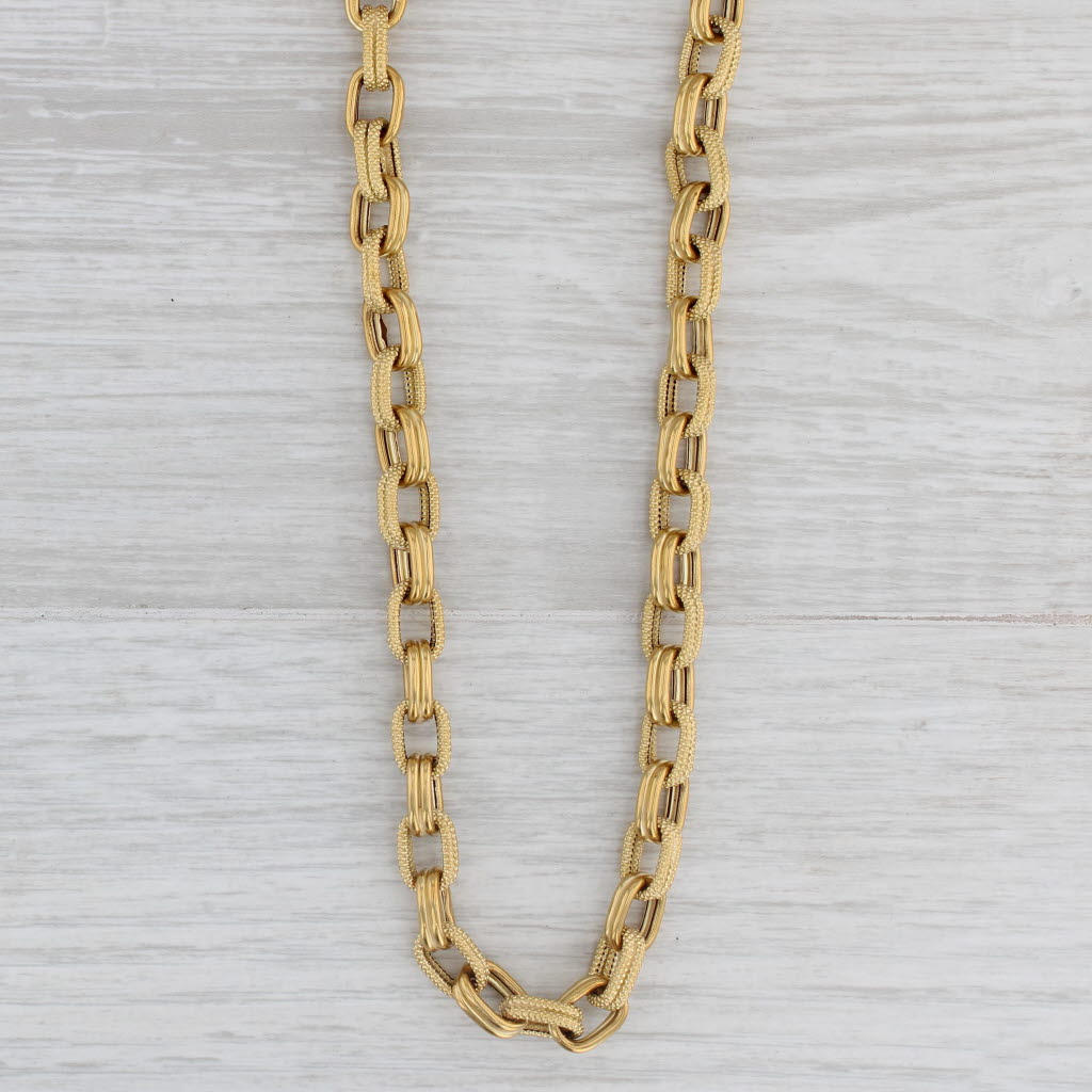 Long Cable Chain Necklace 18k Yellow Gold 29.75 6.7mm