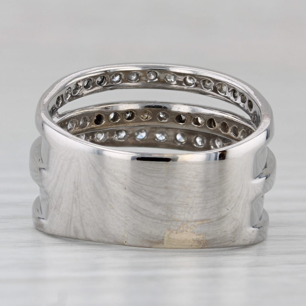 1.02ctw Diamond Multiband Ring 18k White Gold Size 8 Cocktail