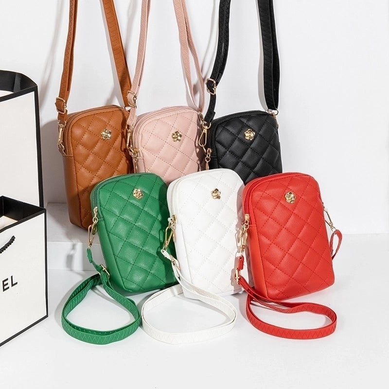 Women's Small Pu Leather Solid Color Lingge Vintage Style Classic Style Zipper Phone Wallets