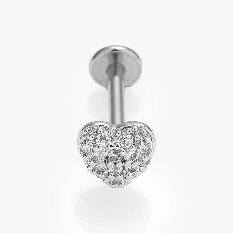 1 Piece Lip Rings Minimalist Commute Leaves Heart Shape Flower 316L Stainless Steel  Inlay Zircon 18K Gold Plated Ear Cartilage Rings & Studs