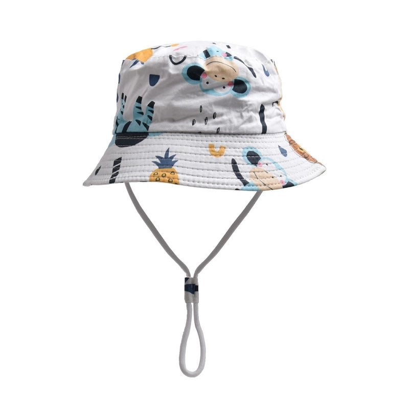 Children Unisex Casual Minimalist Dinosaur Flower Printing Bucket Hat