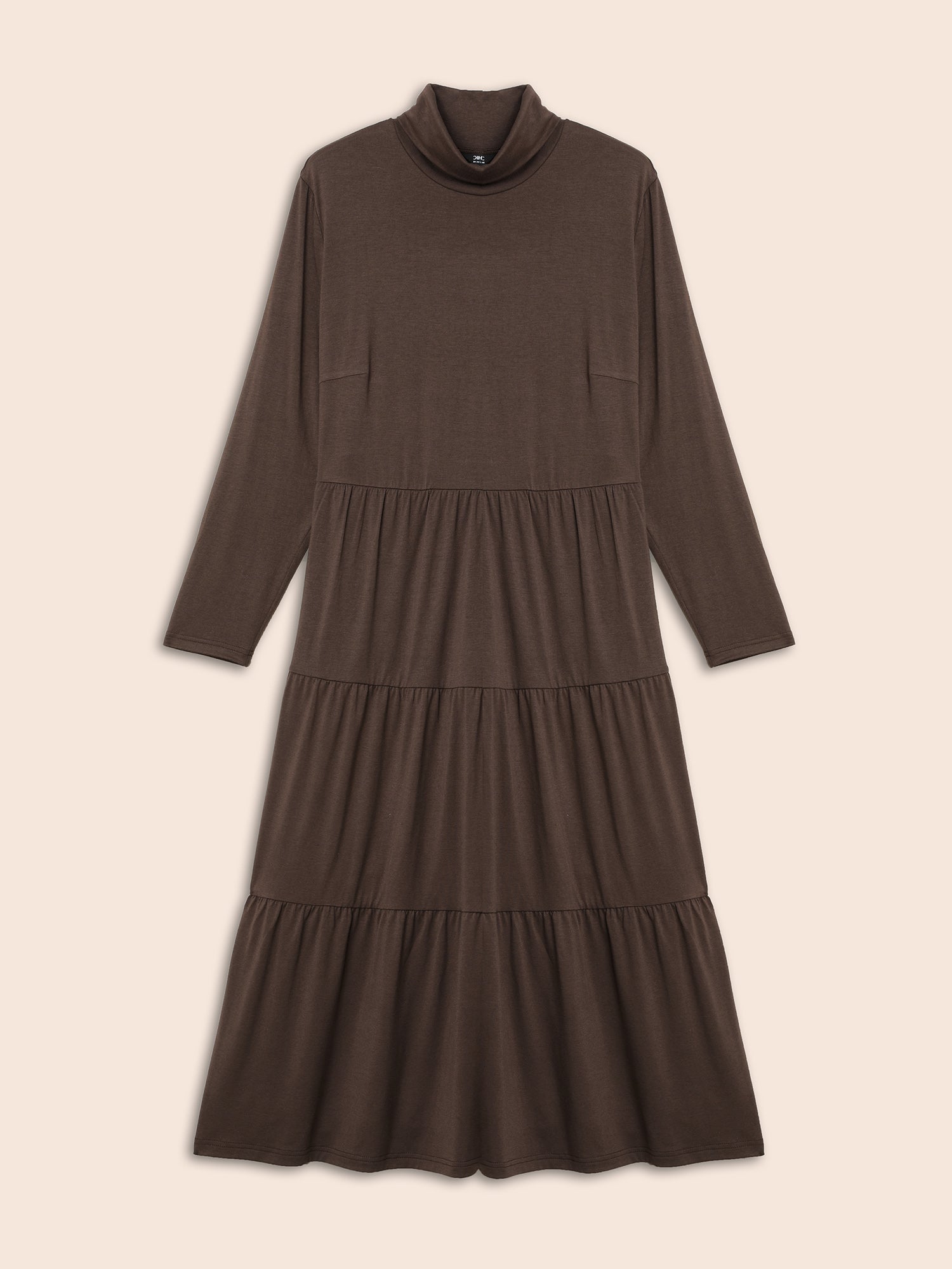 Supersoft Essentials Funnel Neck Tiered Midi Dress