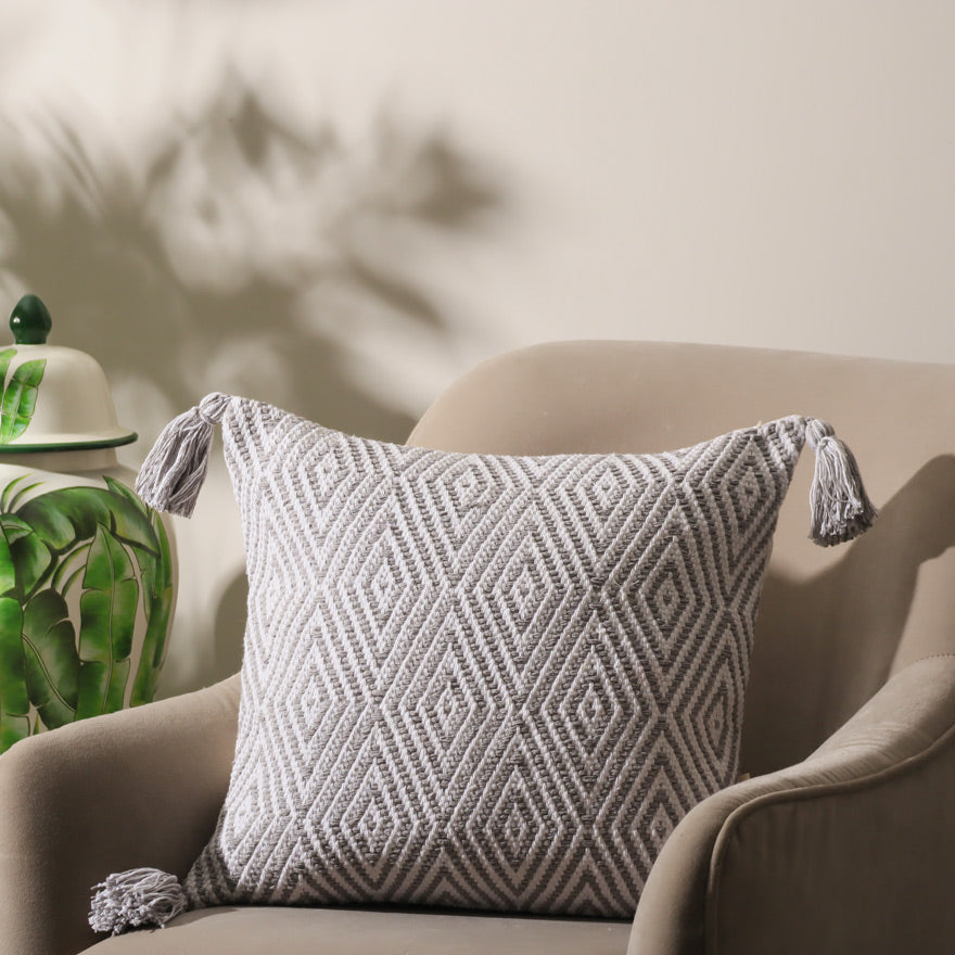 Harlequin Textured Cushion Cover - Grey White