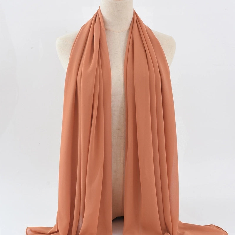 Women's Minimalist Classic Style Solid Color Satin Silk Scarf