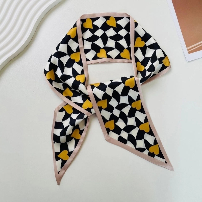 Women's Elegant Printing Polyester Silk Scarf
