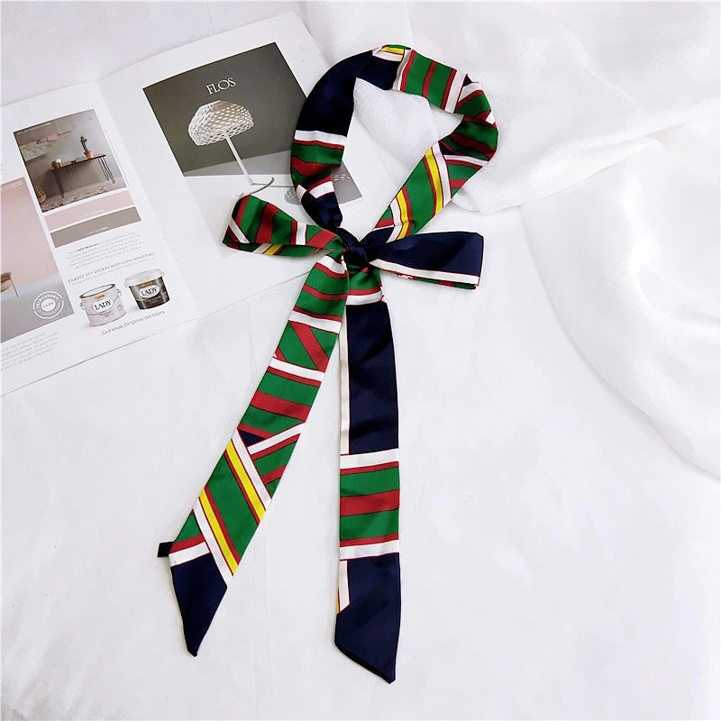 2 M New Polka Dot Special Long Edition Thin Narrow Silk Scarf Women's Spring Summer Autumn Scarf Belt Black And White Fashion
