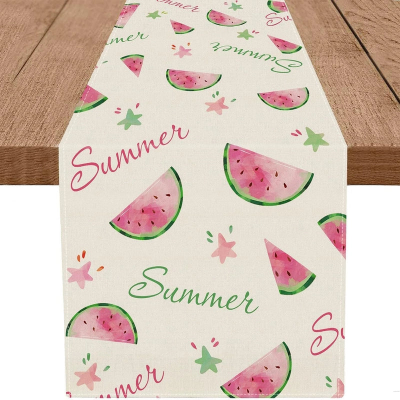 Minimalist Letter Fruit Flower Linen Tablecloths