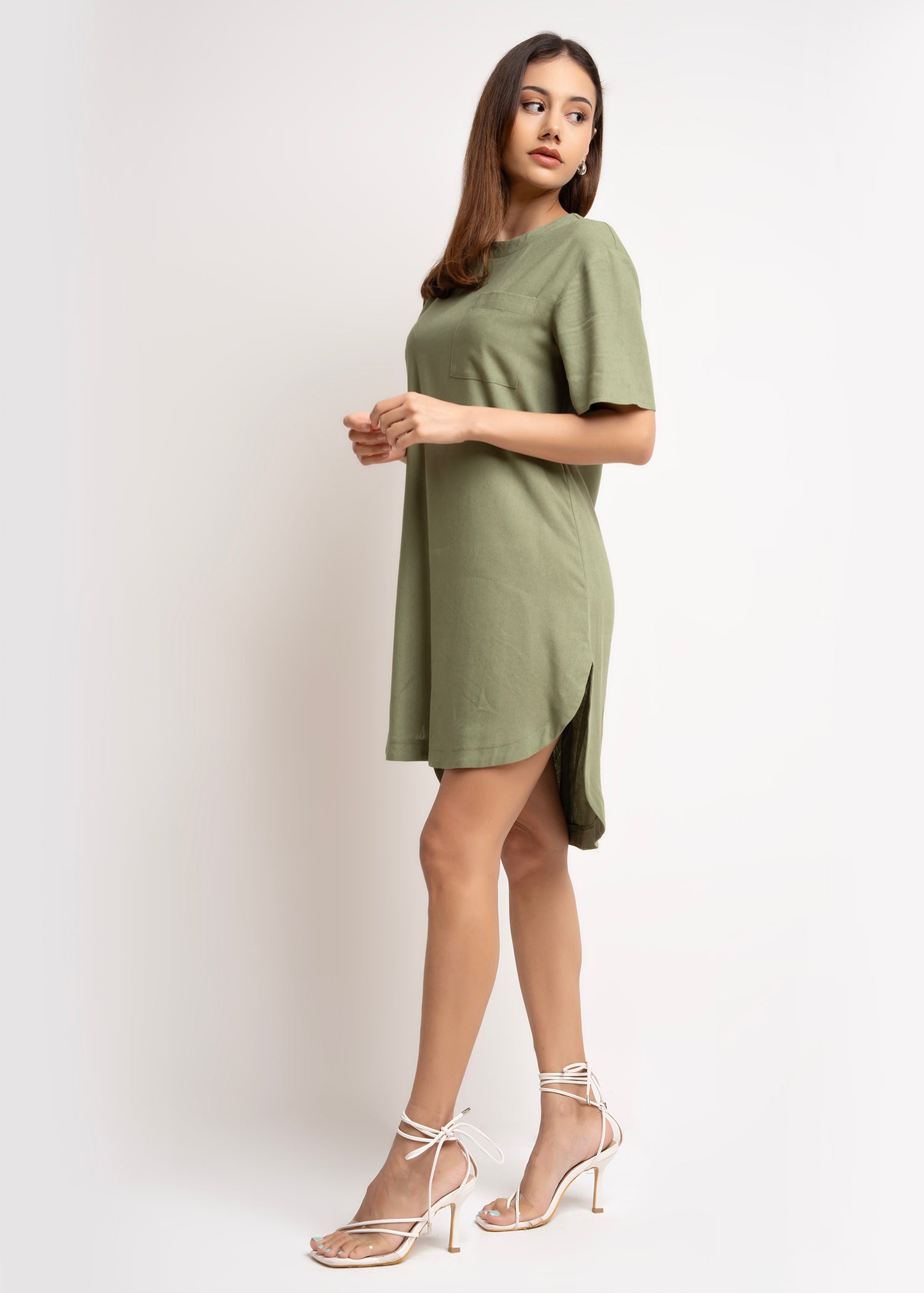 High-Low Hem Shift Dress