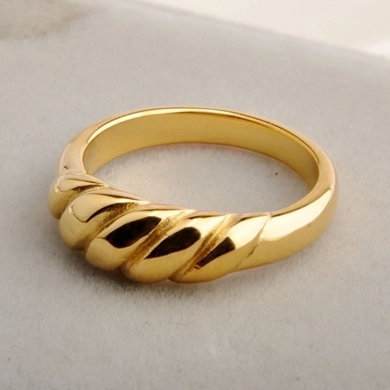 Minimalist Waves Titanium Steel Rings
