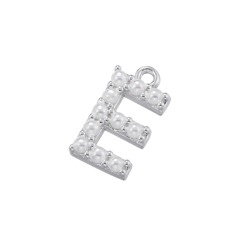 Casual Elegant Minimalist Letter Copper Plating Inlay Artificial Pearls 18k Gold Plated Charms