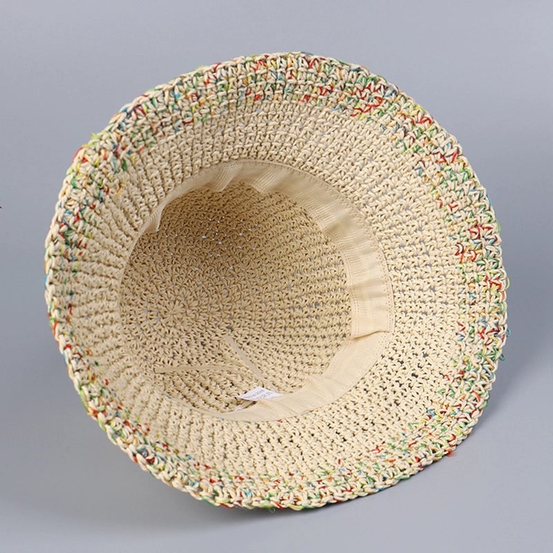 Women's Hawaiian Vacation Modern Style Solid Color Wide Eaves Straw Hat