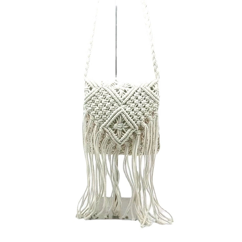 Women's Small Straw Stripe Vacation Square Flip Cover Crossbody Bag