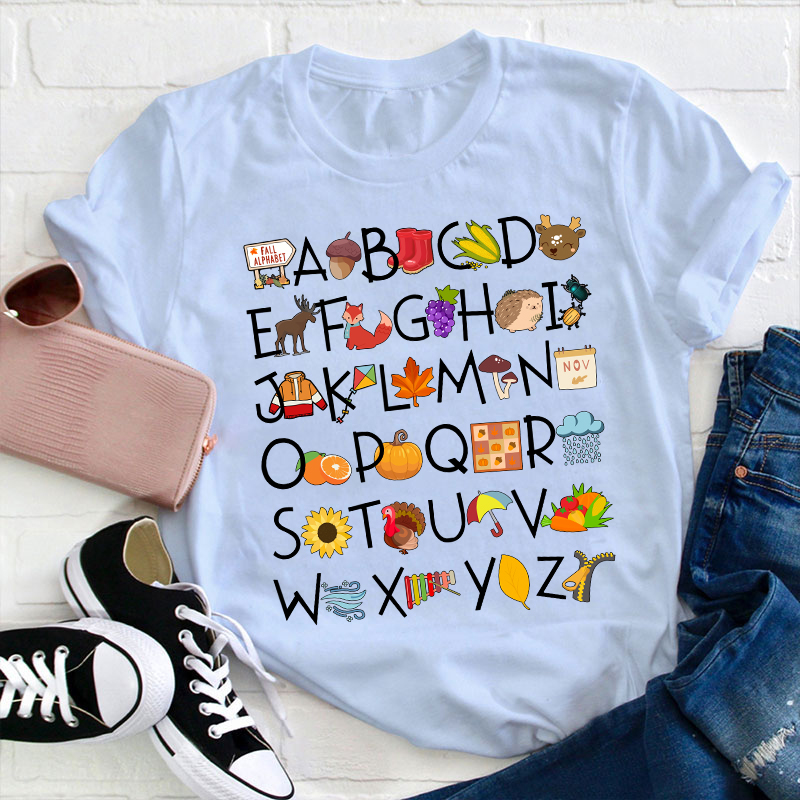 Fall Alphabet Teacher T-Shirt