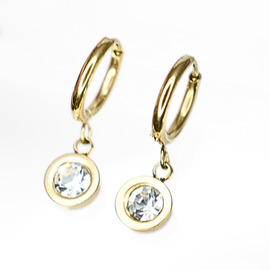 Framed diamond hoop - Gold