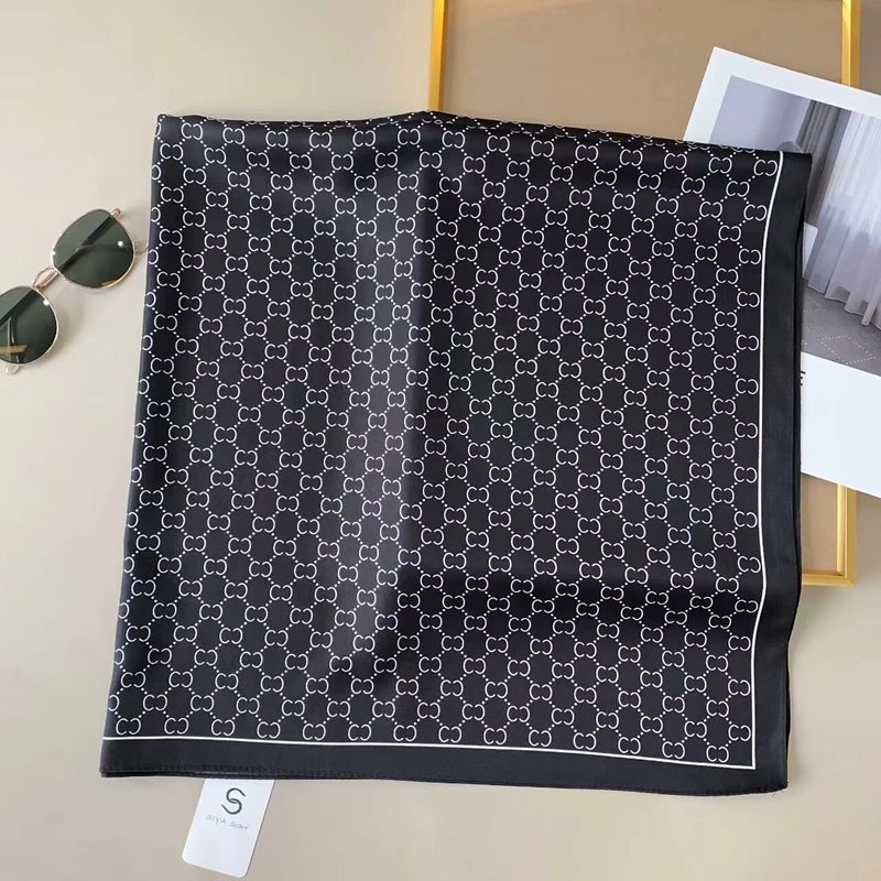 Women's Vintage Style Streetwear Printing Polyester Silk Scarf