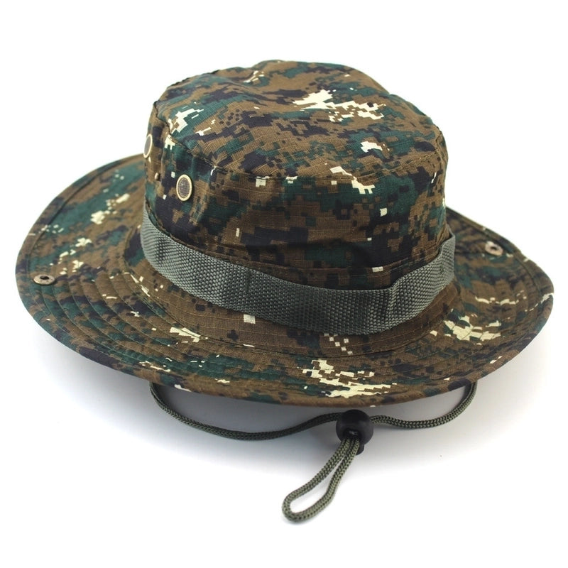 Adults Casual Solid Color Camouflage Flat Eaves Bucket Hat