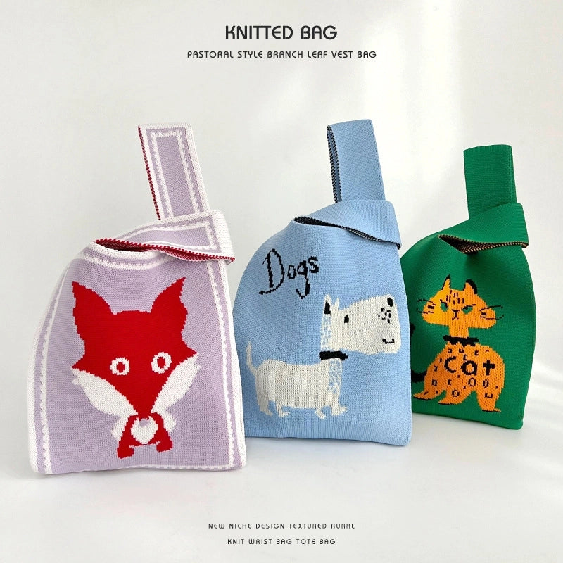 Women's Medium Polyester Animal Cute Basic Square Open Handbag
