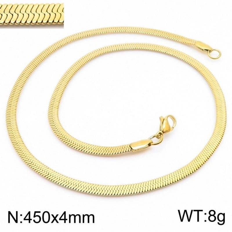 Classic Style Solid Color Titanium Steel 18K Gold Plated Plating Chain Necklace