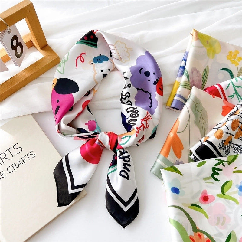 Women's Elegant Geometric Polyester Silk Scarves