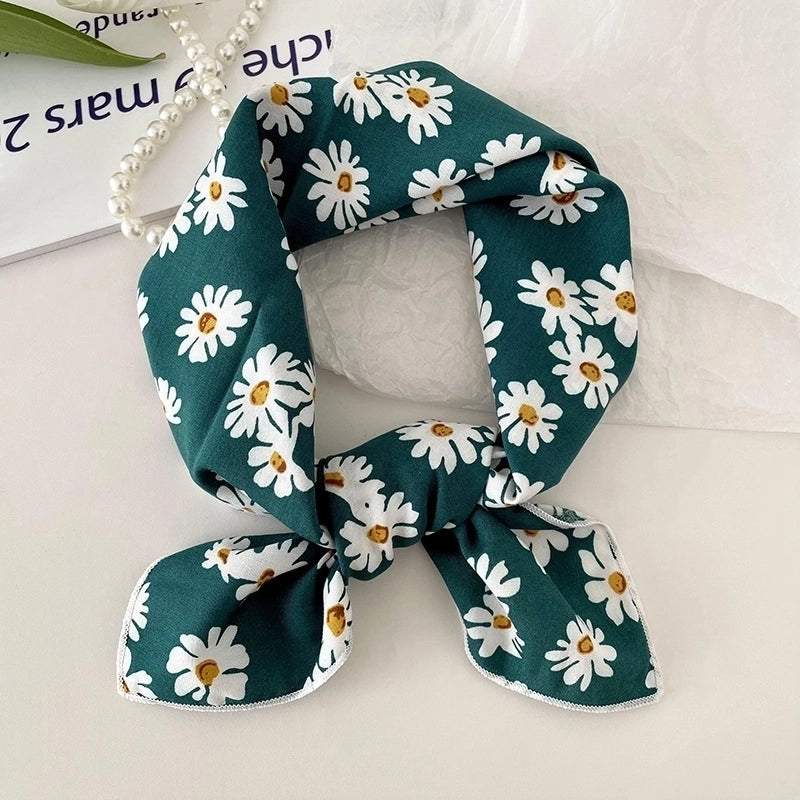Women's Sweet Minimalist Color Block Cotton And Linen Printing Scarf