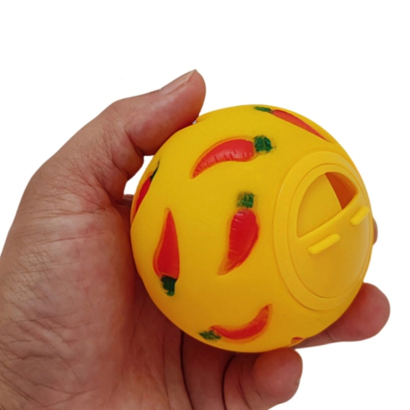 Dog Leakage Ball Toy Hamster Rabbit Slow Feeding Toy Ball Carrot Pattern Enhance Pet Appetite