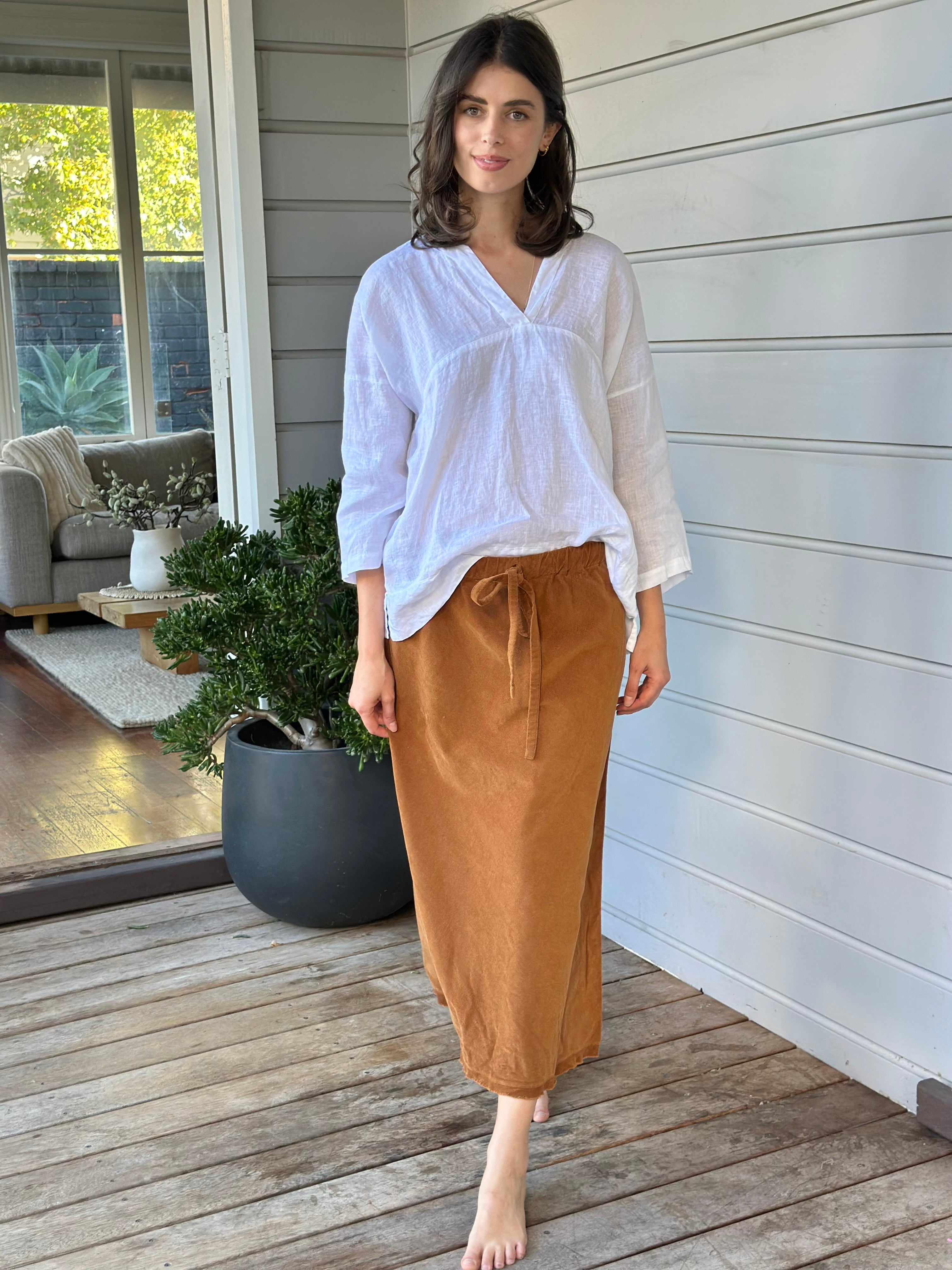 anthea skirt - caramel cord