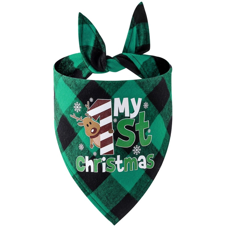 British Style Cotton Christmas Lattice Pet Scarf