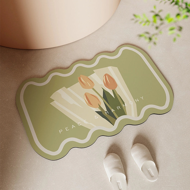 Bathroom Mats Diatom Ooze Absorbent Cushion Bathroom Door Non-Slip Foot Mats Domestic Toilet Door Quick-Drying Carpet