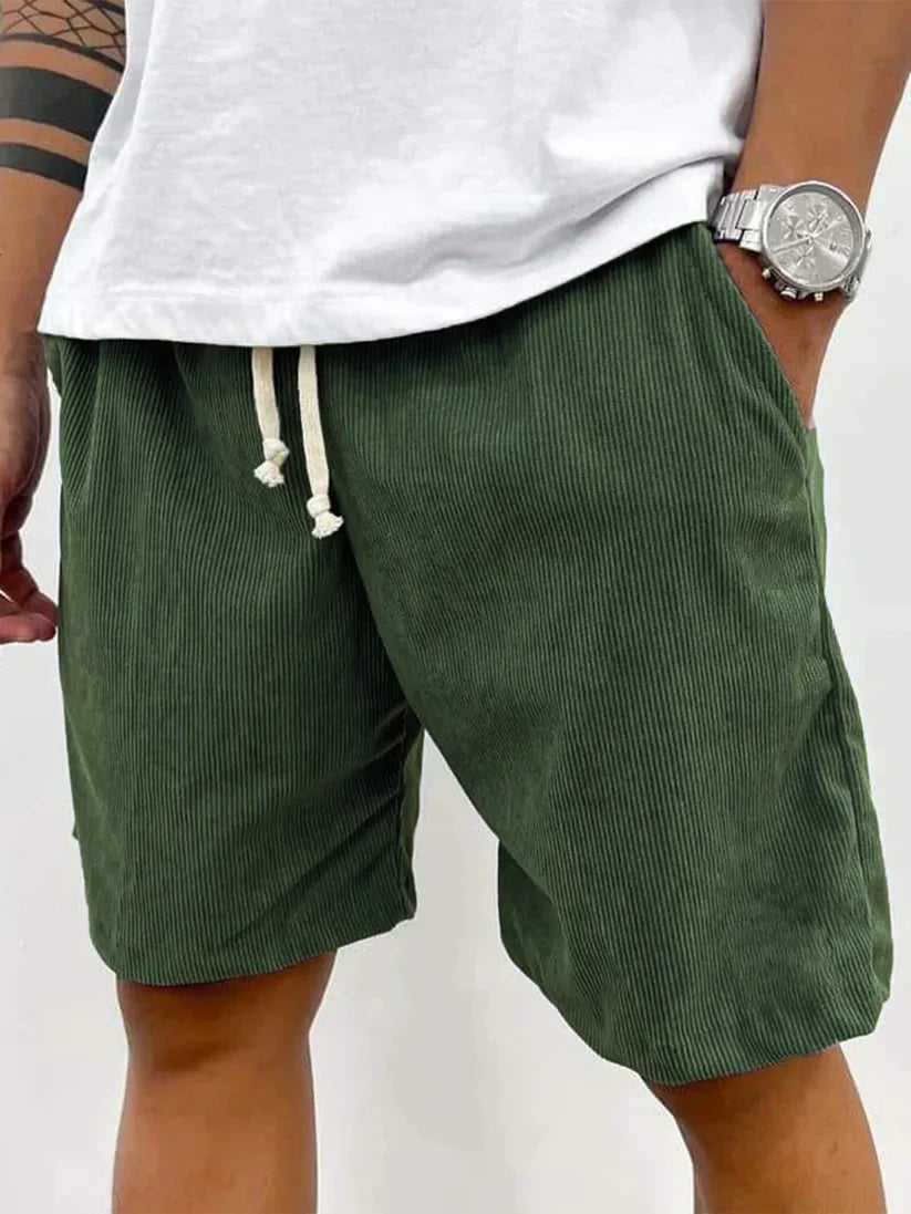 Casual Corduroy With Adjustable Drawstring Lightweight Shorts