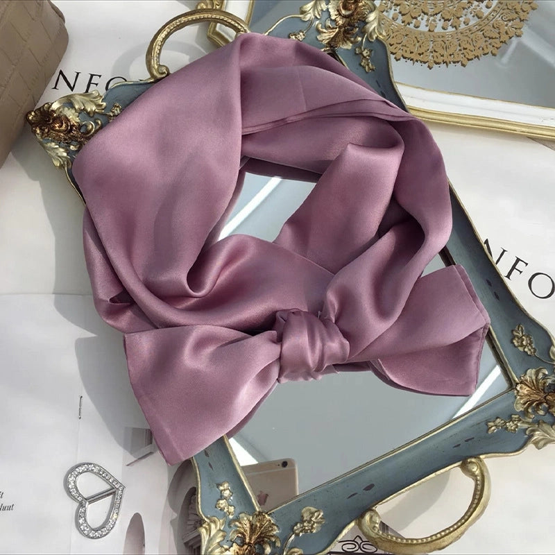 Women's Minimalist Classic Style Color Block Silk Silk Scarf
