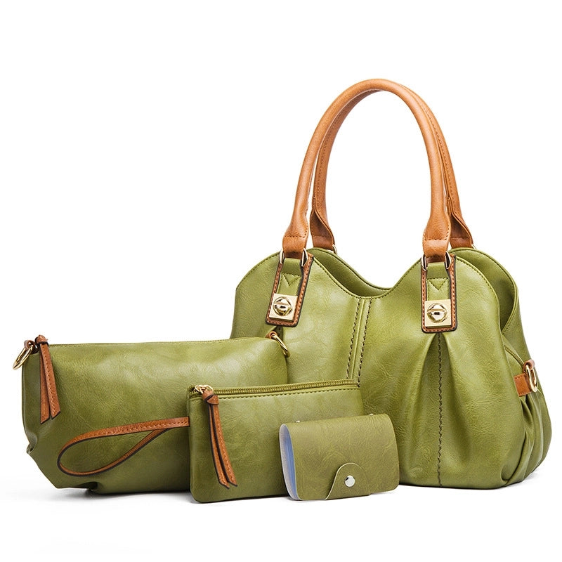 Women's Medium Pu Leather Solid Color Streetwear Square Zipper Buckle Handbag