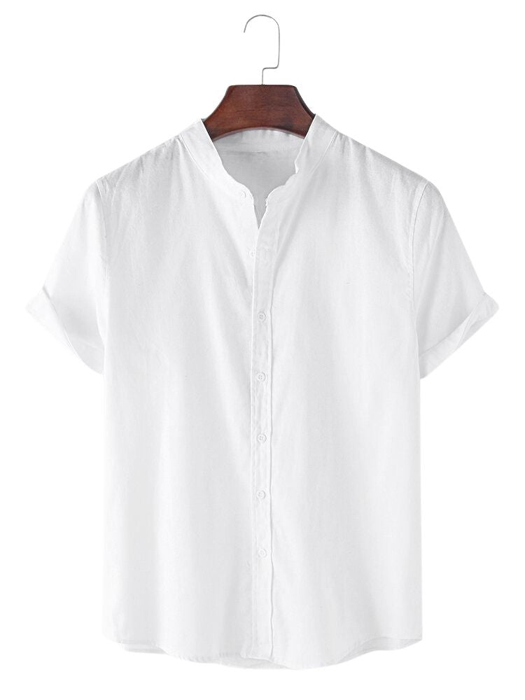 SOLID WHITE PLAIN RAYON COTTON MEN SHIRT